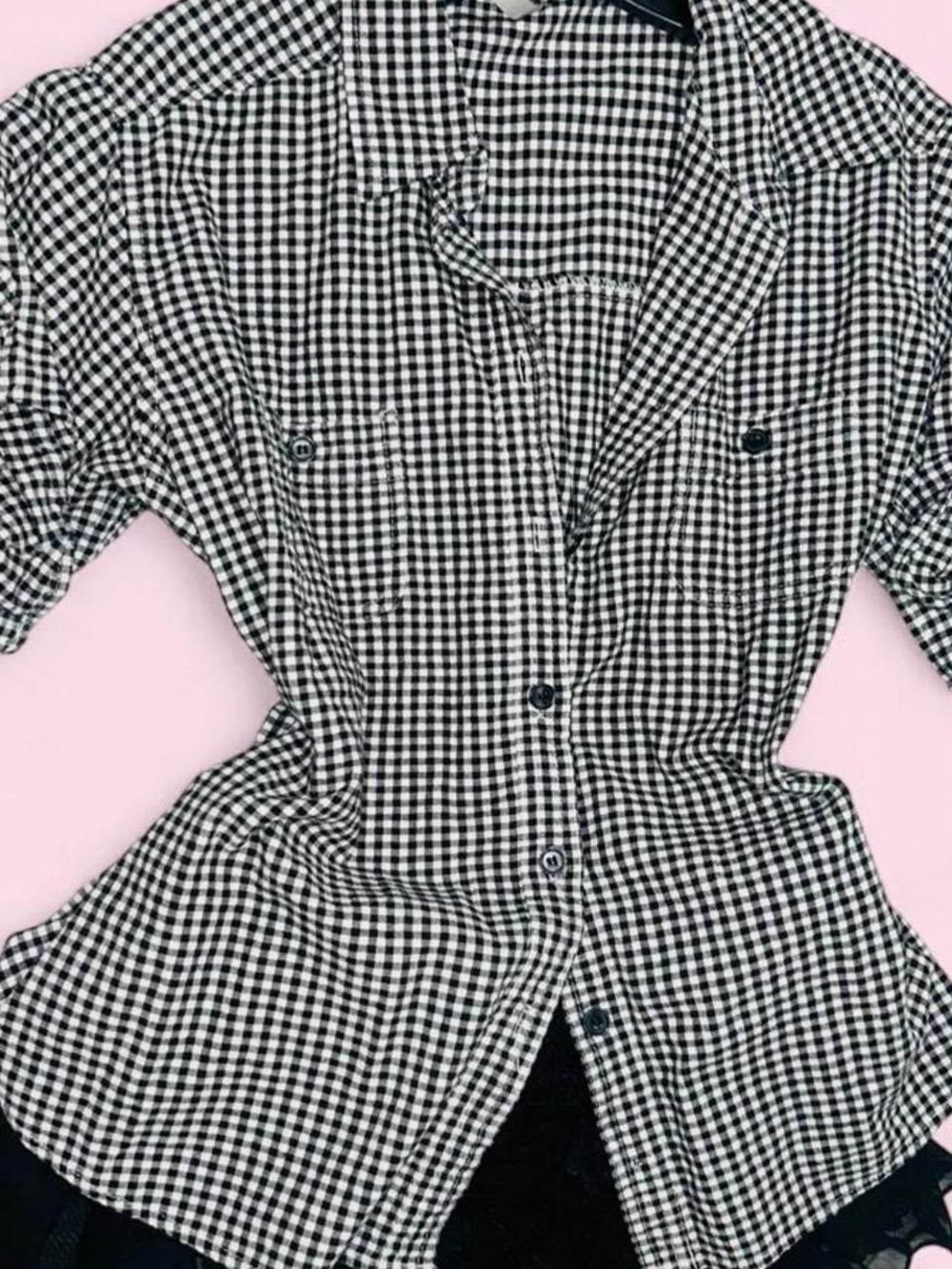 White Stag Black & White Gingham Button-Down Shirt